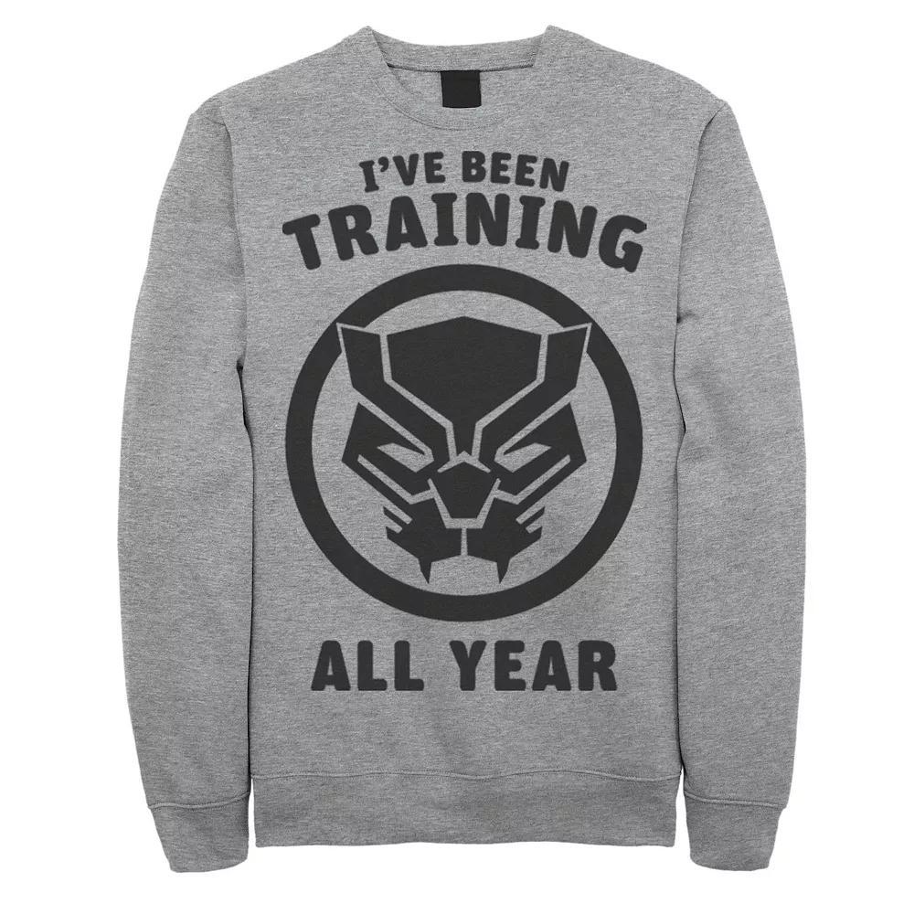 Men's Marvel Avengers Black Panther Training All Year Logo Sweatshirt, Size: XL, Athletic Grey Product Image