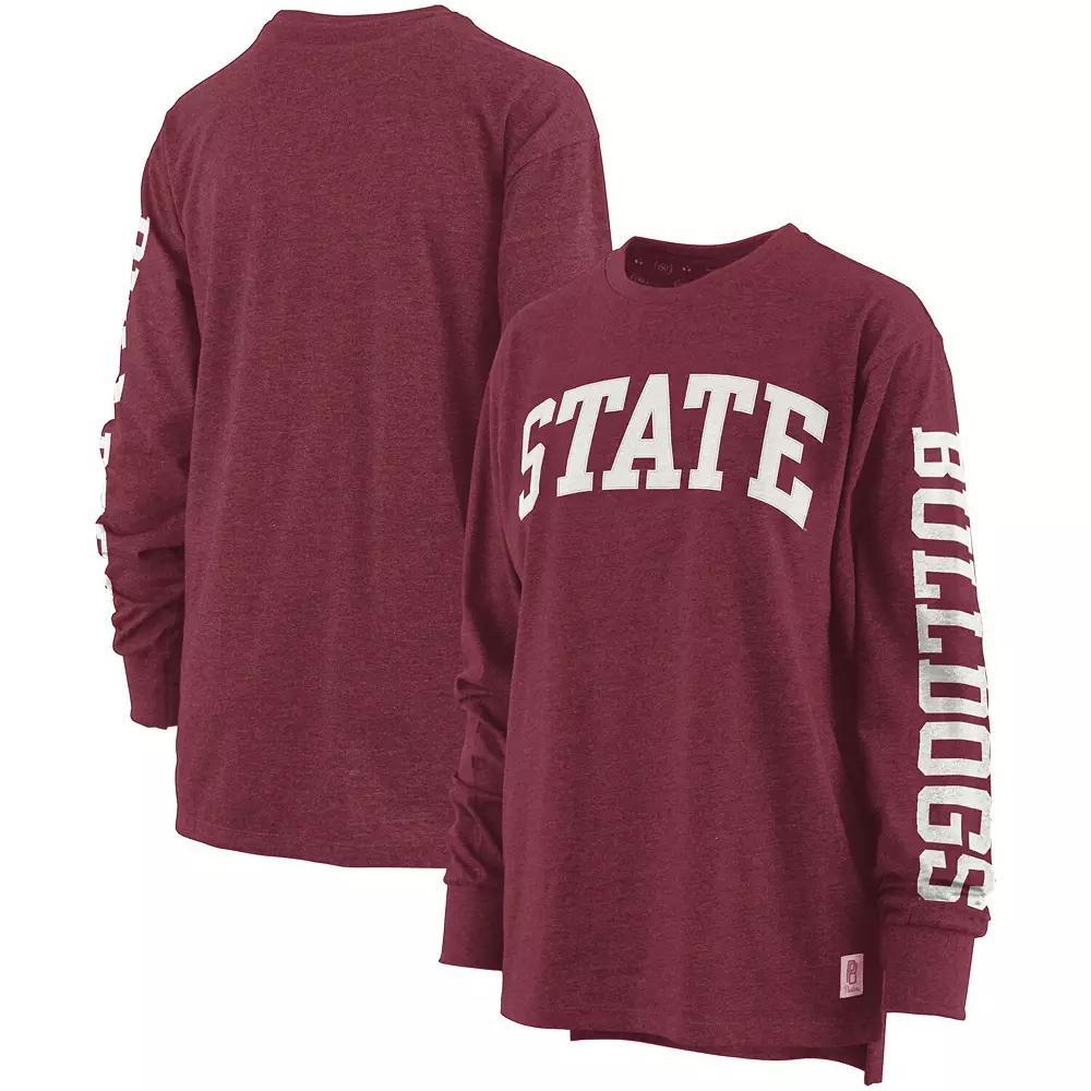 Women's Pressbox Maroon Mississippi State Bulldogs Two-Hit Canyon Long Sleeve T-Shirt, Size: Small, Mst Red Product Image
