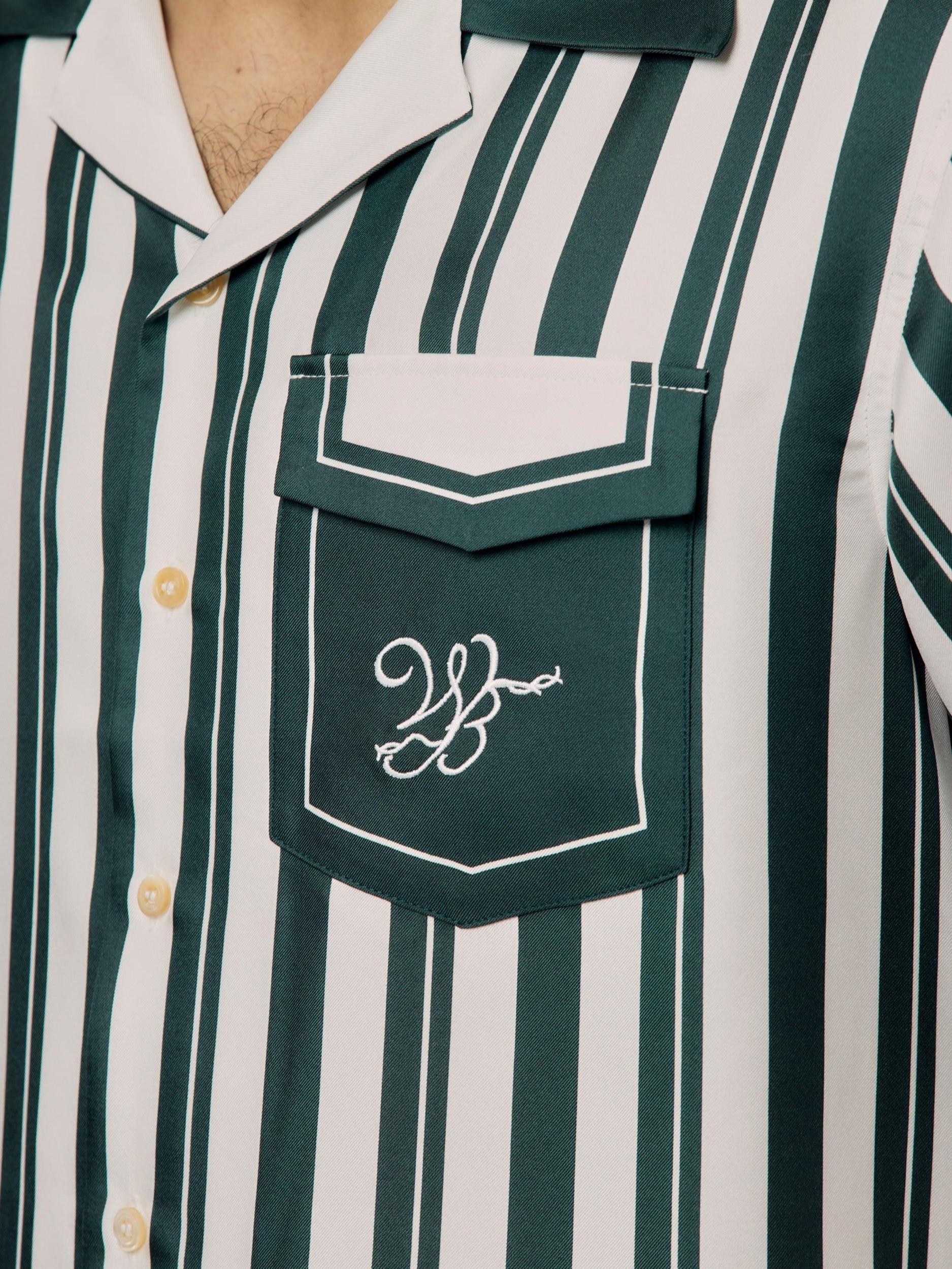 June Bowling Shirt (Ivory/Green) Product Image