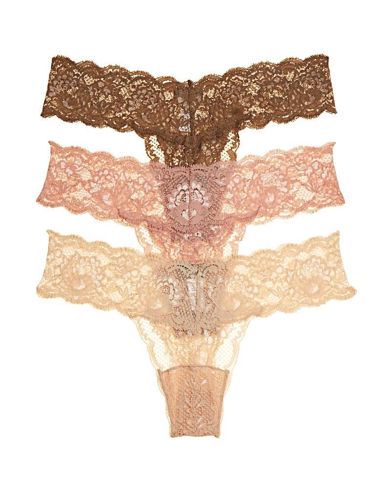 Womens Low-Rise 3-Pack Lace Thong Product Image