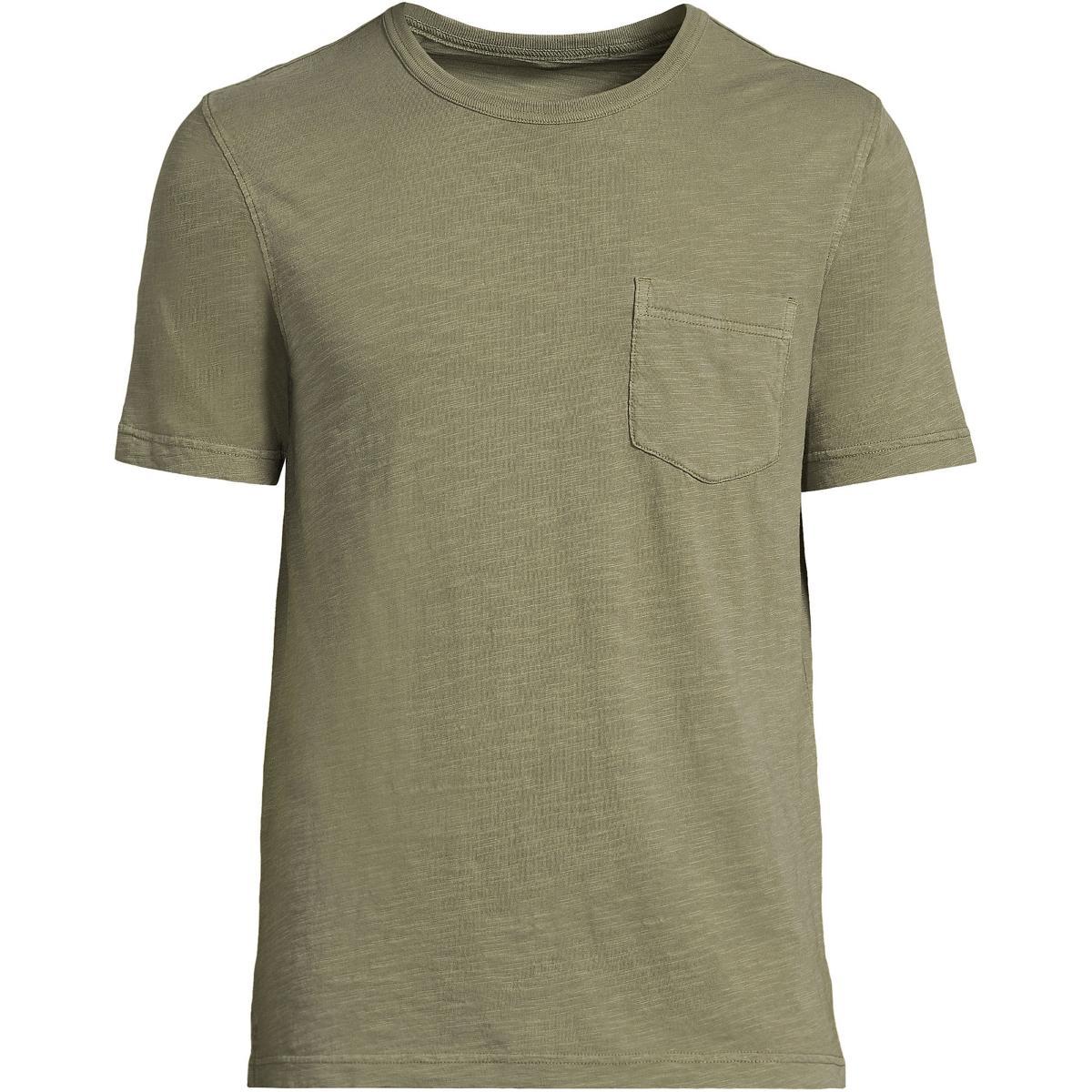 Mens Lands End Short Sleeve Pocket Tee Deep Blue Product Image