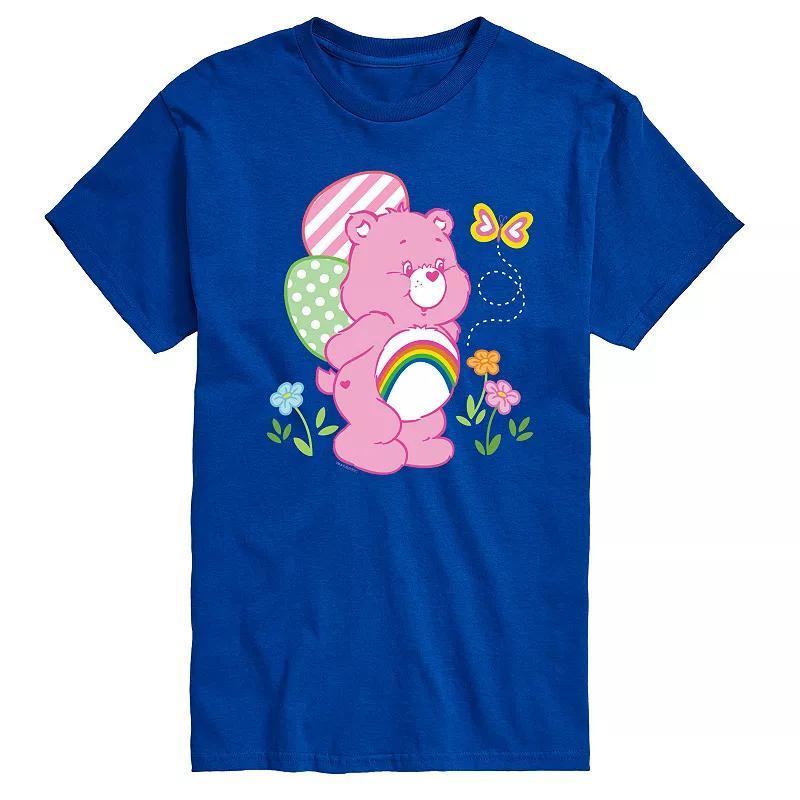 Mens Care Bears Cheer Bear Easter Scene Graphic Tee Blue Product Image