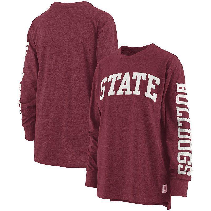 Women's Pressbox Maroon Mississippi State Bulldogs Two-Hit Canyon Long Sleeve T-Shirt, Size: Small, Mst Red Product Image