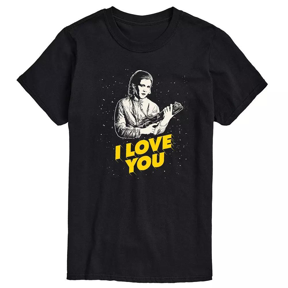 Big & Tall Star Wars Princess Leia I Love You Graphic Tee, Mens Product Image