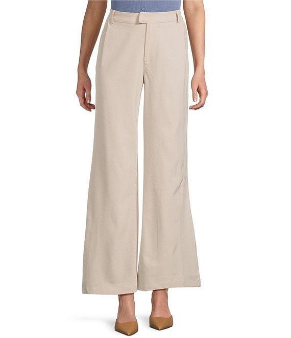 Double Zero Flat Front Wide Leg Pants Product Image