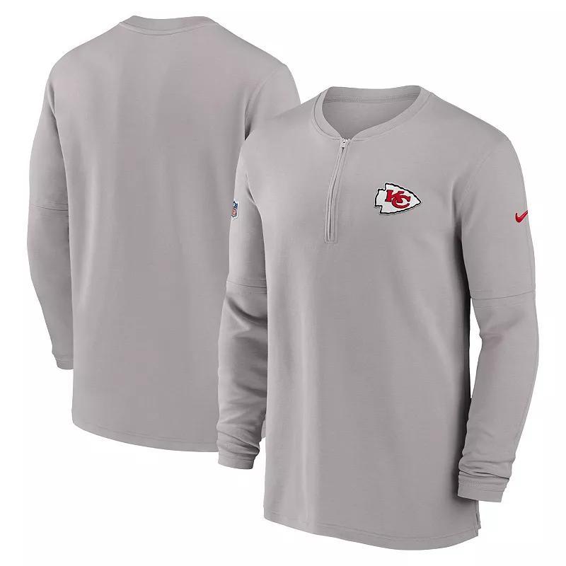 Mens Nike Gray Kansas City Chiefs 2023 Sideline Performance Long Sleeve Quarter-Zip Top Product Image