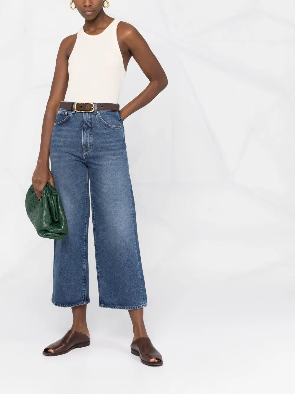organic cotton cropped flared jeans Product Image