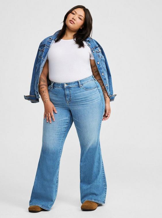 Perfect Mid Rise Flare Jeans Product Image