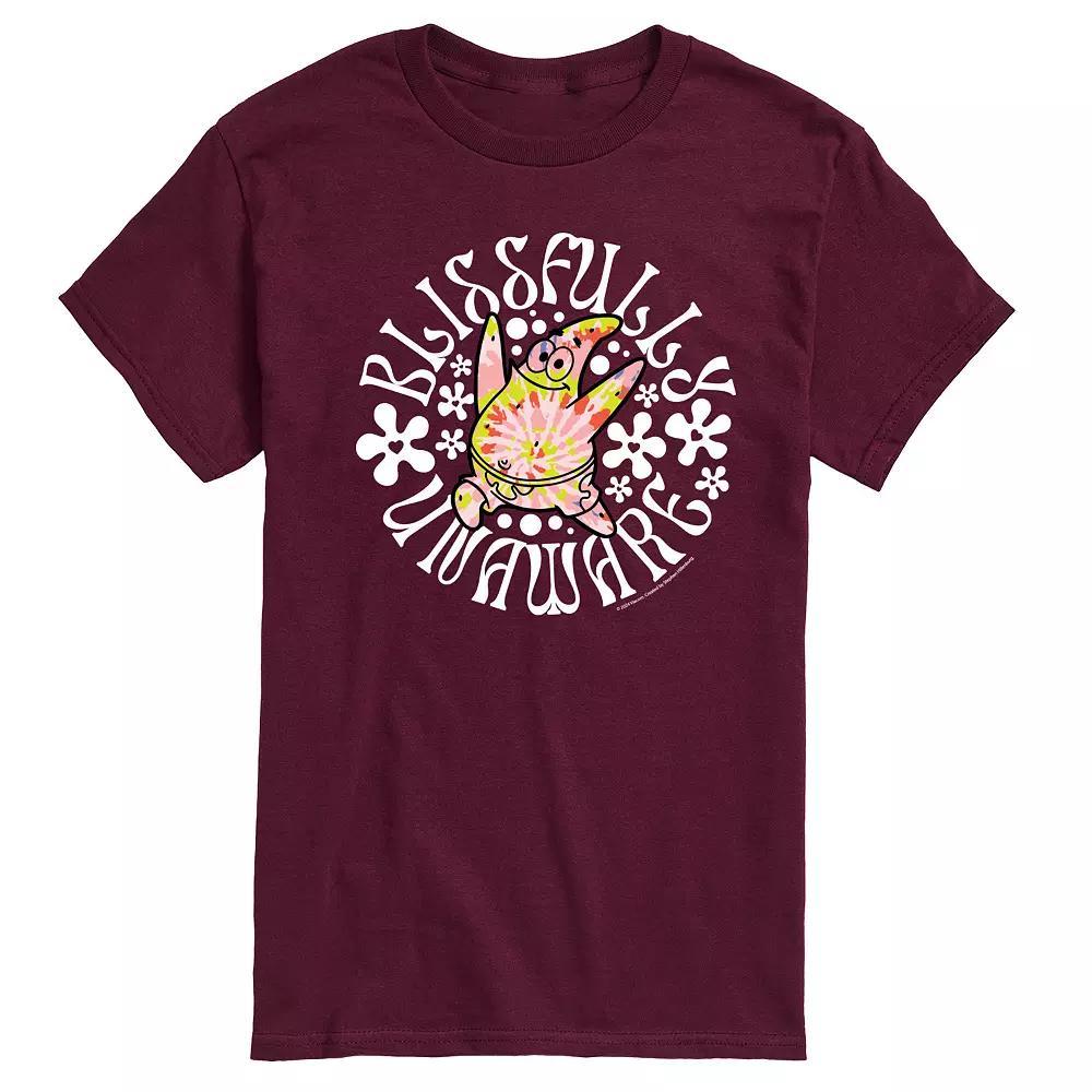Mens SpongeBob SquarePants Blissfully Unaware Graphic Tee Red Product Image