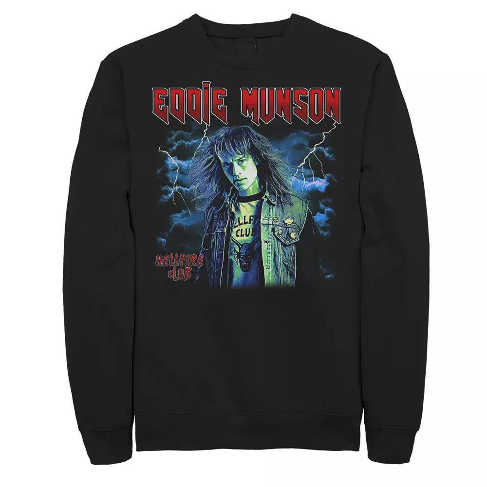 Big & Tall Stranger Things Eddie Munson Thunder Fleece Sweatshirt, Men's, Size: 3XL, Black Product Image