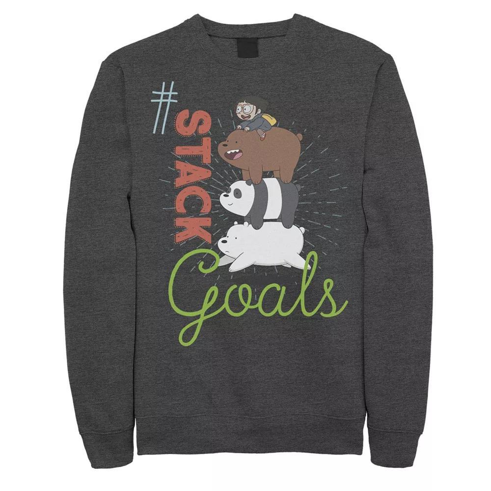 Men's Cartoon Network We Bare Bears This My Squad Patch Sweatshirt, Size: XXL, Grey Heather Product Image
