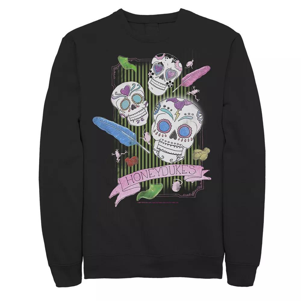 Men's Harry Potter Deathly Hallows 2 Candy Skulls Fleece Pullover, Size: Small, Black Product Image