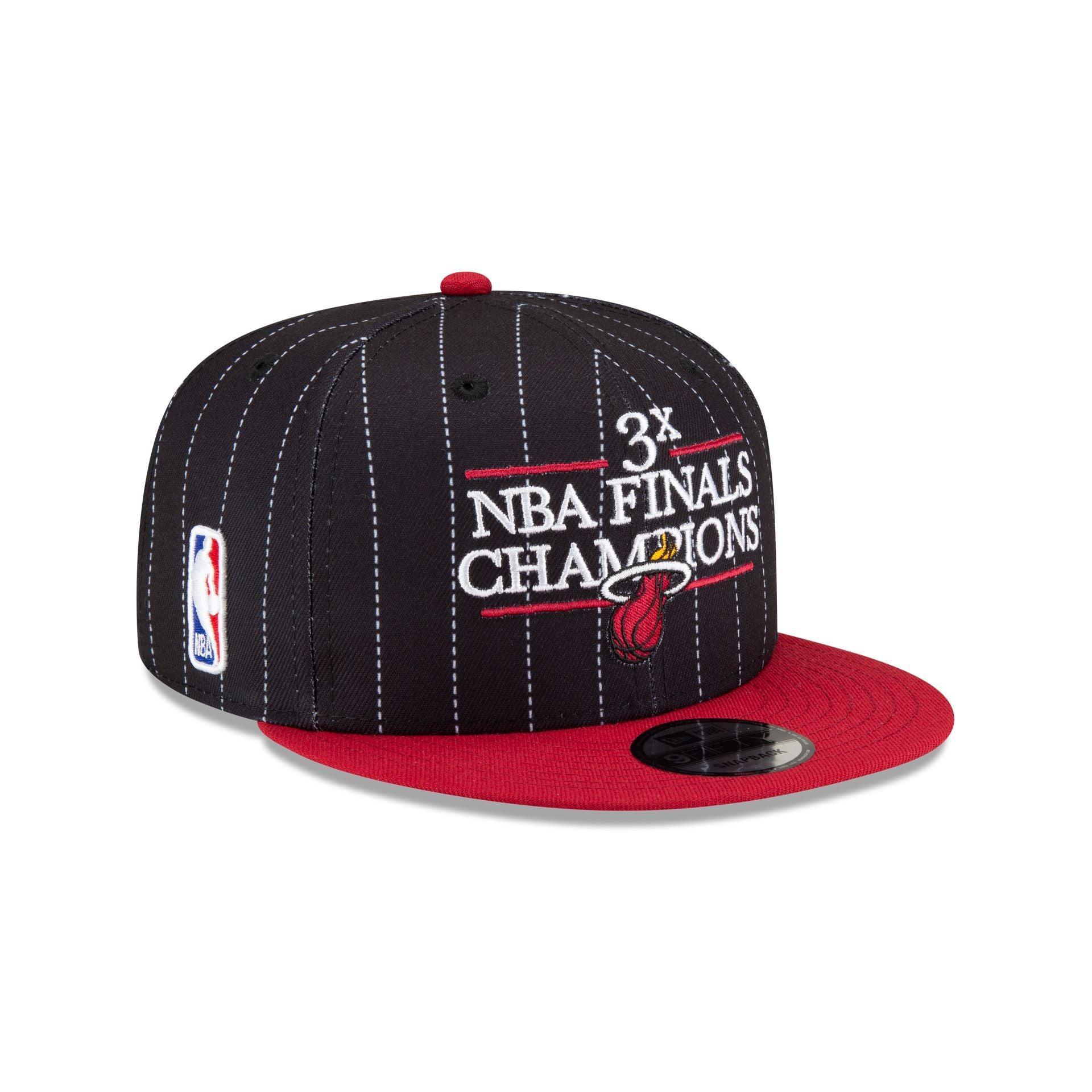 Just Caps NBA Champion Pinstripe Miami Heat 9FIFTY Snapback Hat Male Product Image