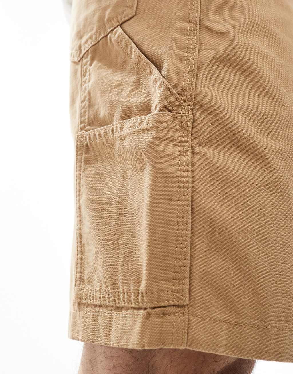 ASOS DESIGN carpenter shorts in tan Product Image