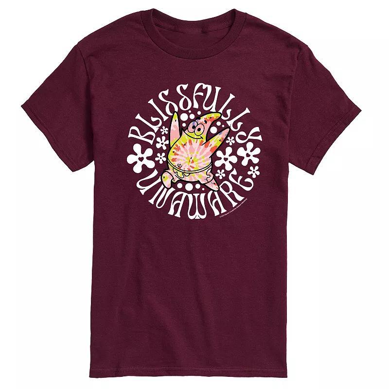 Mens SpongeBob SquarePants Blissfully Unaware Graphic Tee Red Product Image
