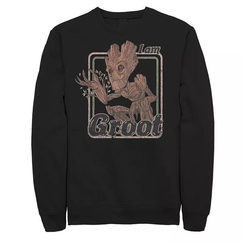 Men's Marvel Guardians Of The Galaxy I Am Groot Retro Portrait Sweatshirt, Size: 3XL, Black Product Image