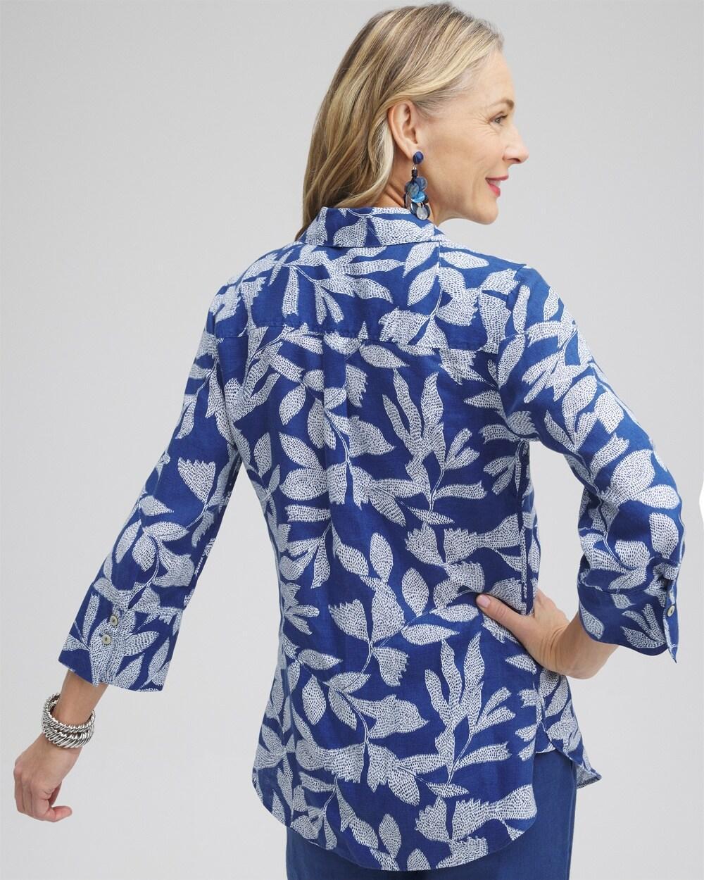 No Iron™ Linen Leaf 3/4 Sleeve Shirt Product Image