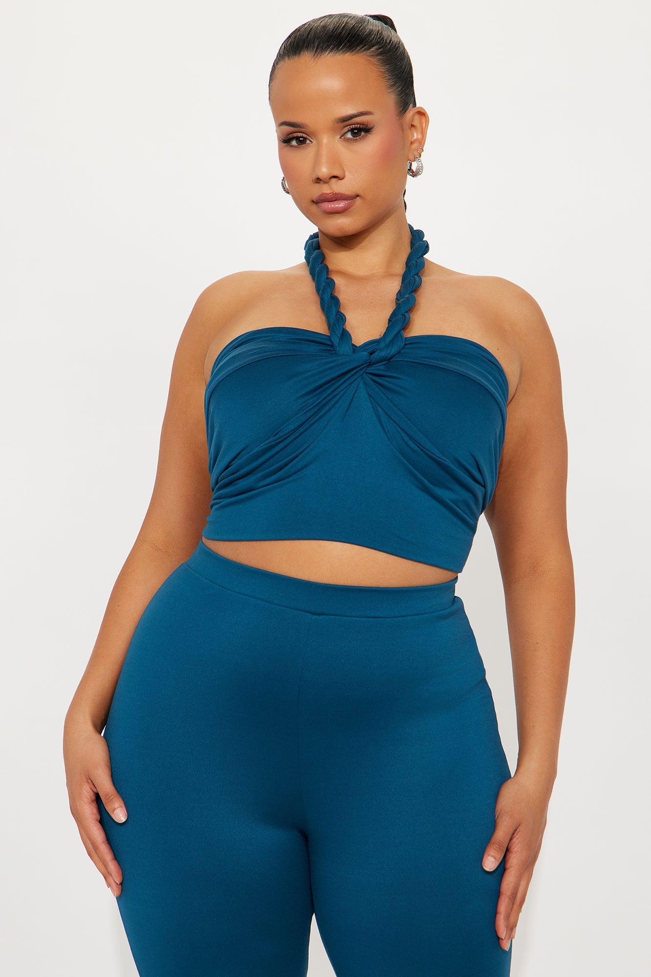 Heatwave Hottie Halter Capri Set - Teal Product Image
