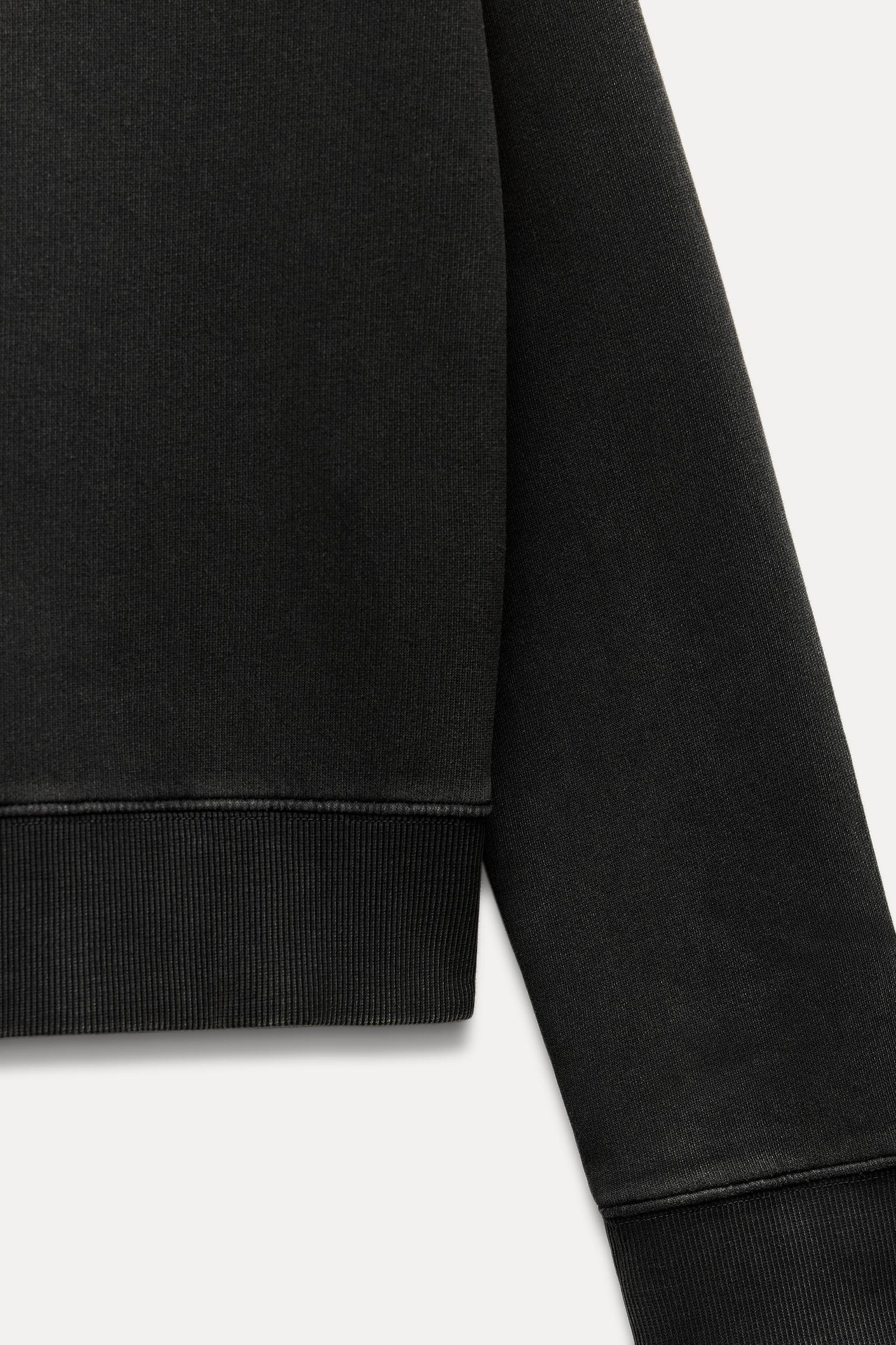 Sweatshirt made of spun cotton blend fabric. Round neck and long raglan sleeves. Tonal rib trim. Product Image