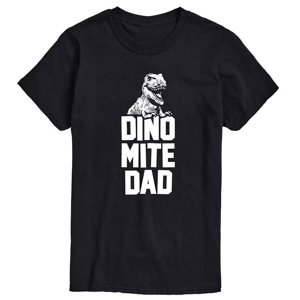 Mens Dinomite Dad Tyrannosaurus Rex Graphic Tee Blue Product Image