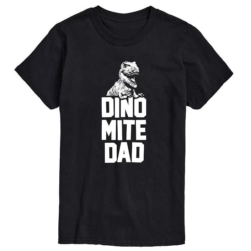Mens Dinomite Dad Tyrannosaurus Rex Graphic Tee Blue Product Image