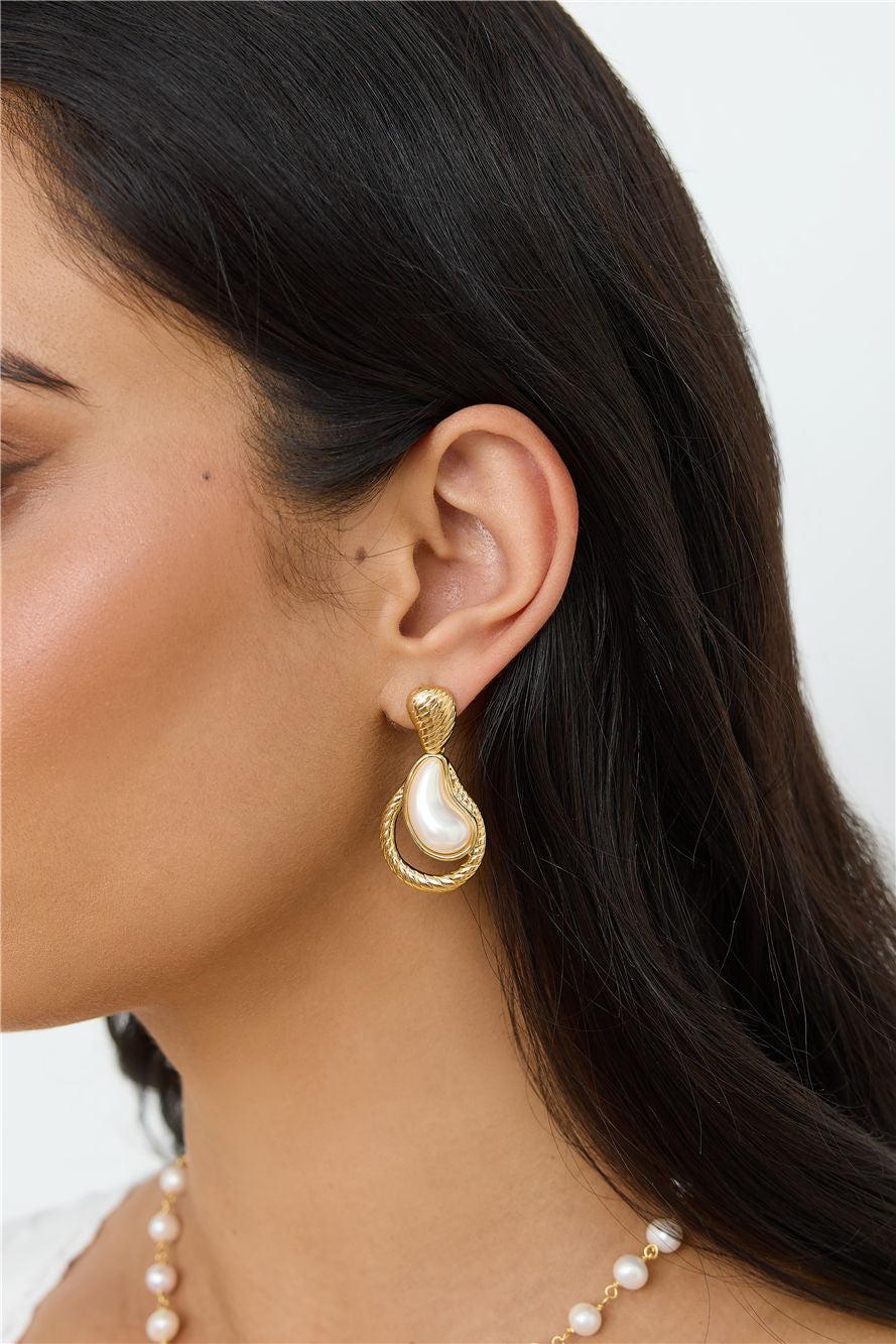 18k Gold Plated Coastal Escape Earrings Gold Product Image