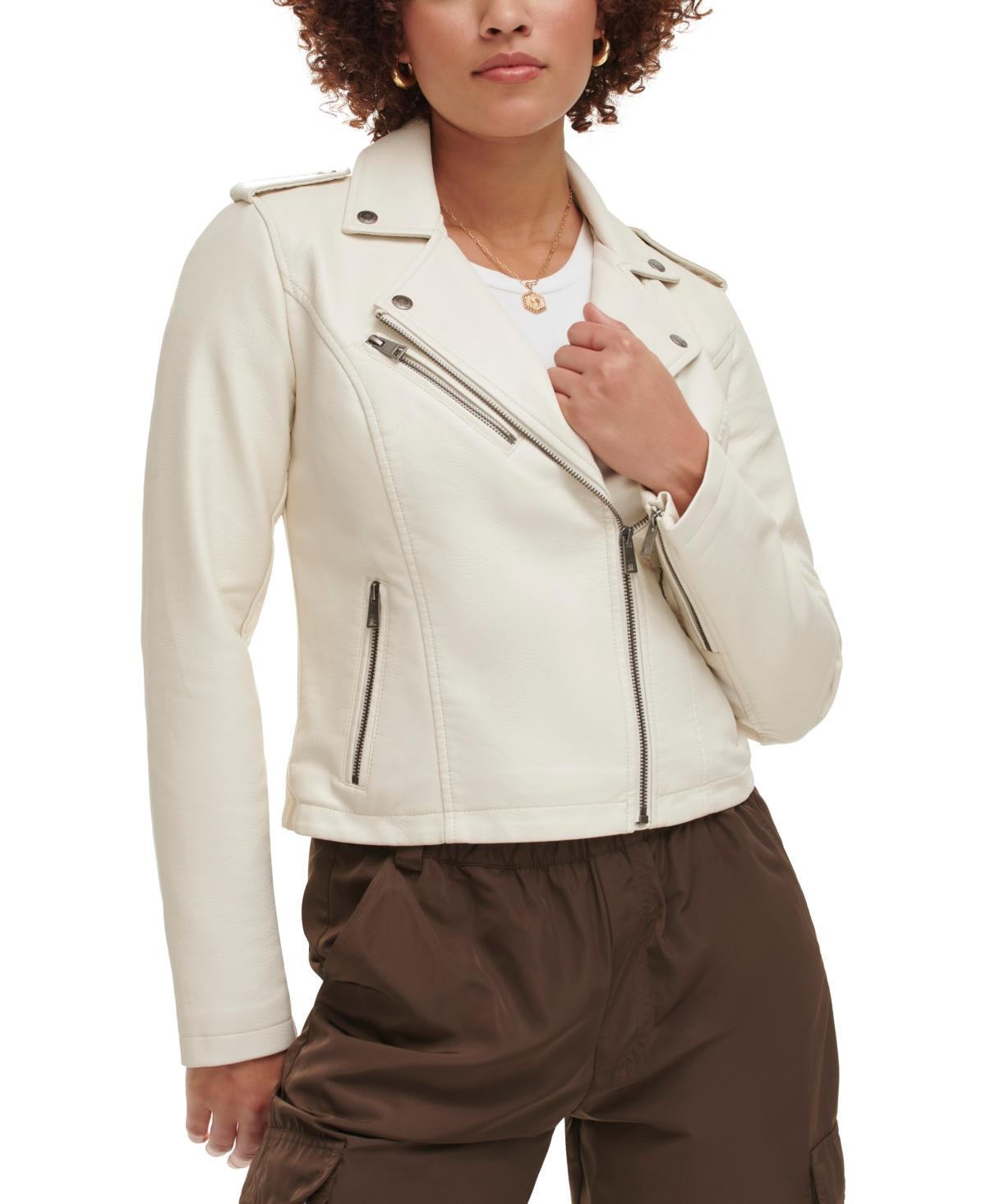 Levis Womens Classic Faux Leather Asymmetrical Moto Jacket Product Image