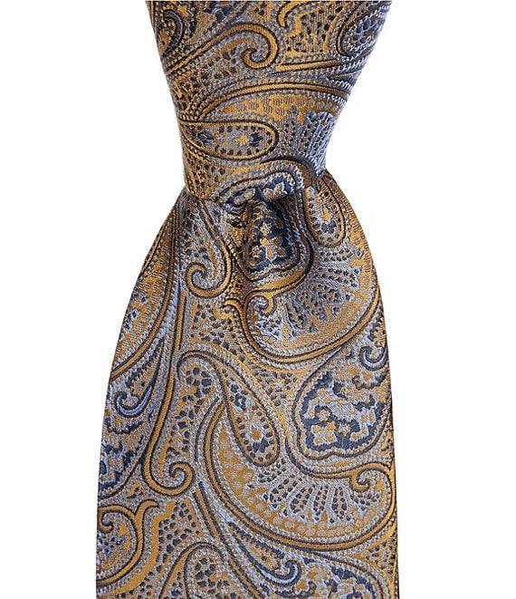 Hickey Freeman Paisley 3 1/4#double; Silk Tie Product Image