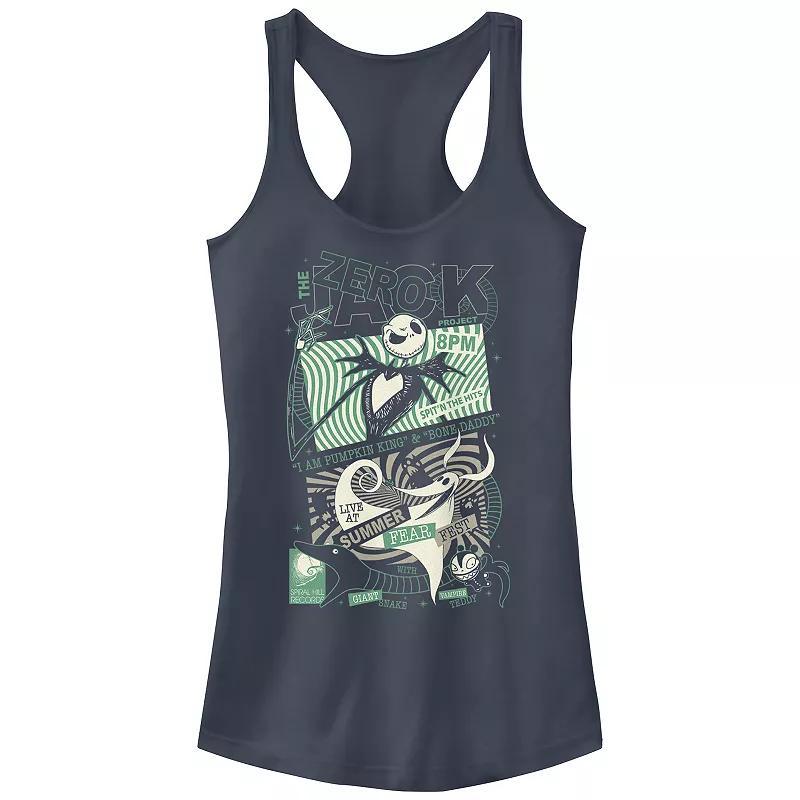 Disney's The Nightmare Before Christmas Jack Skellington And Zero Live At Summer Fear Juniors' Racerback Tank Top, Girl's, Size: XXL, Blue Product Image