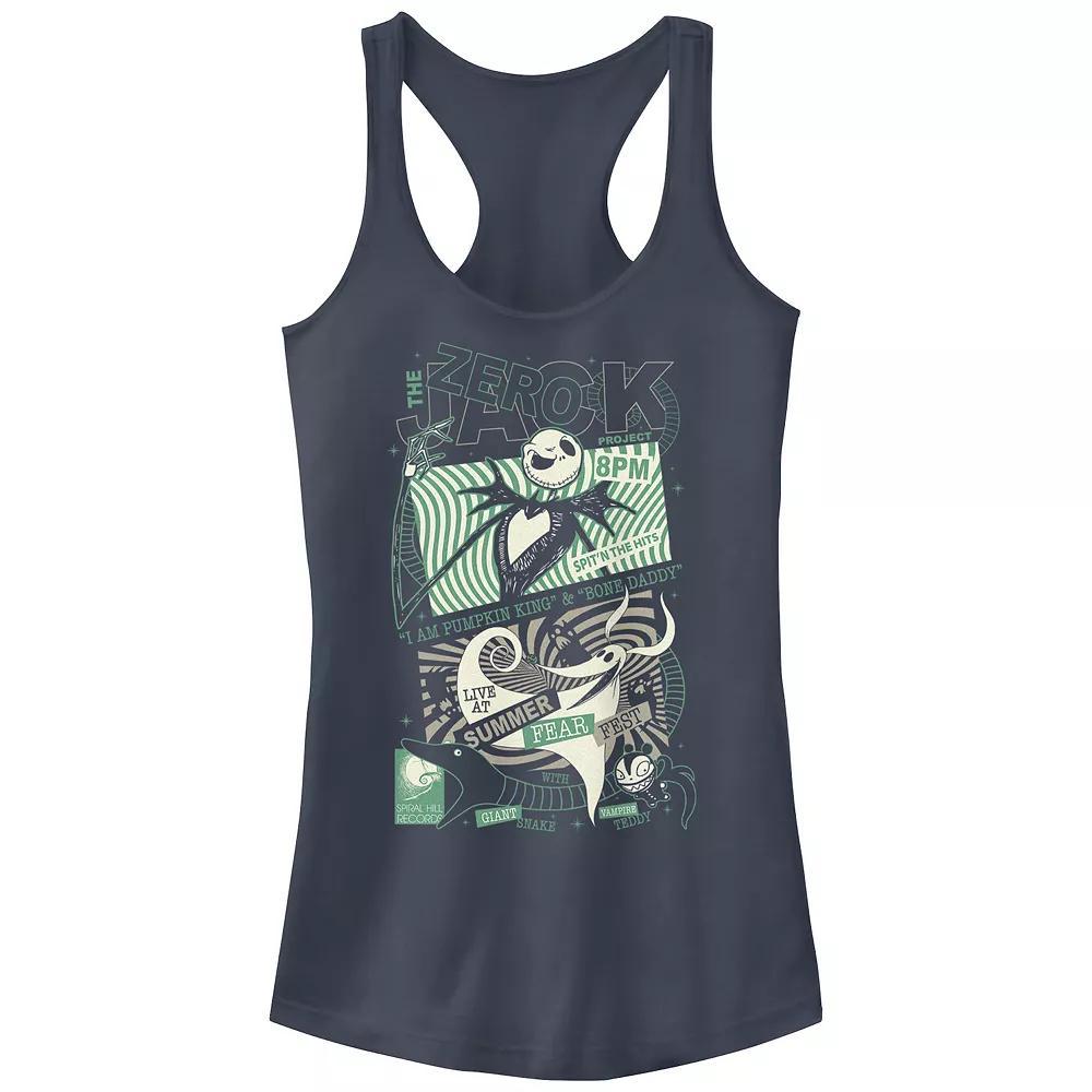 Disney's The Nightmare Before Christmas Jack Skellington And Zero Live At Summer Fear Juniors' Racerback Tank Top, Girl's, Size: XXL, Blue Product Image