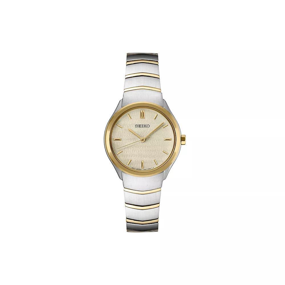 Seiko Womens Essentials Champagne Dial Two Tone Stainless Steel Watch Gold Silver Product Image