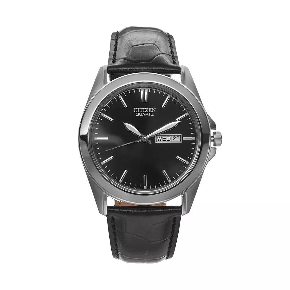 Citizen Mens Leather Watch - BF0580-06E, Black Product Image