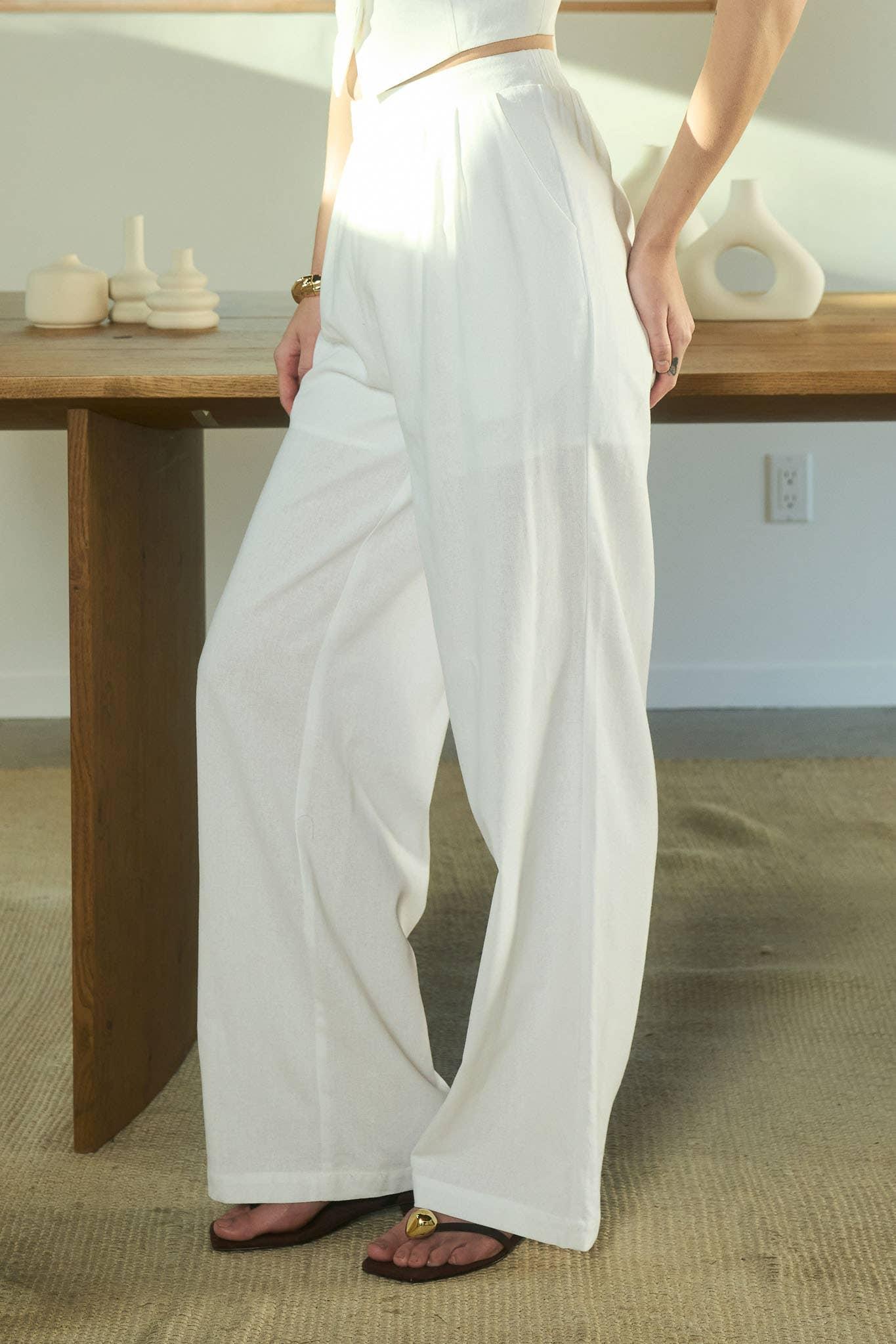 High Waisted Front Pleat Pants Product Image