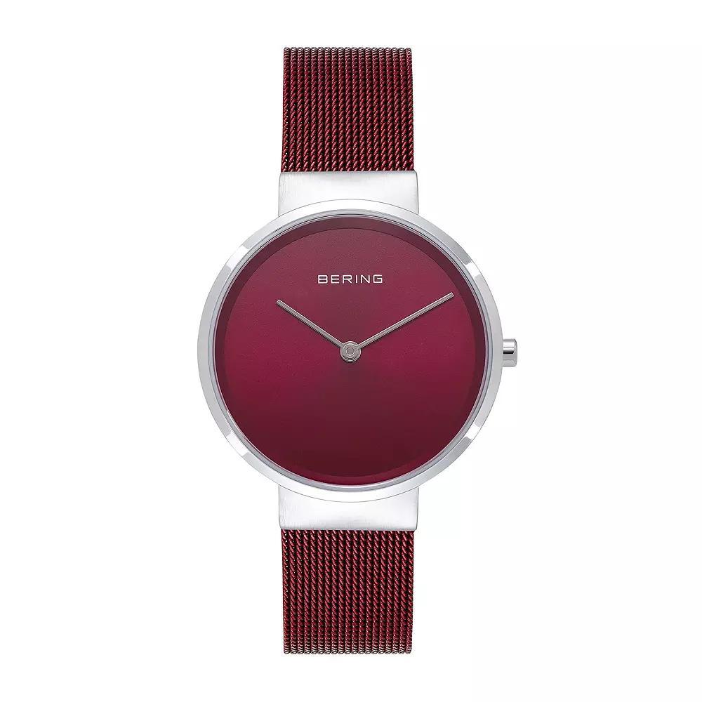 BERING Women's Classic Red Stainless Steel Mesh Watch - 14531-303, Size: Medium Product Image