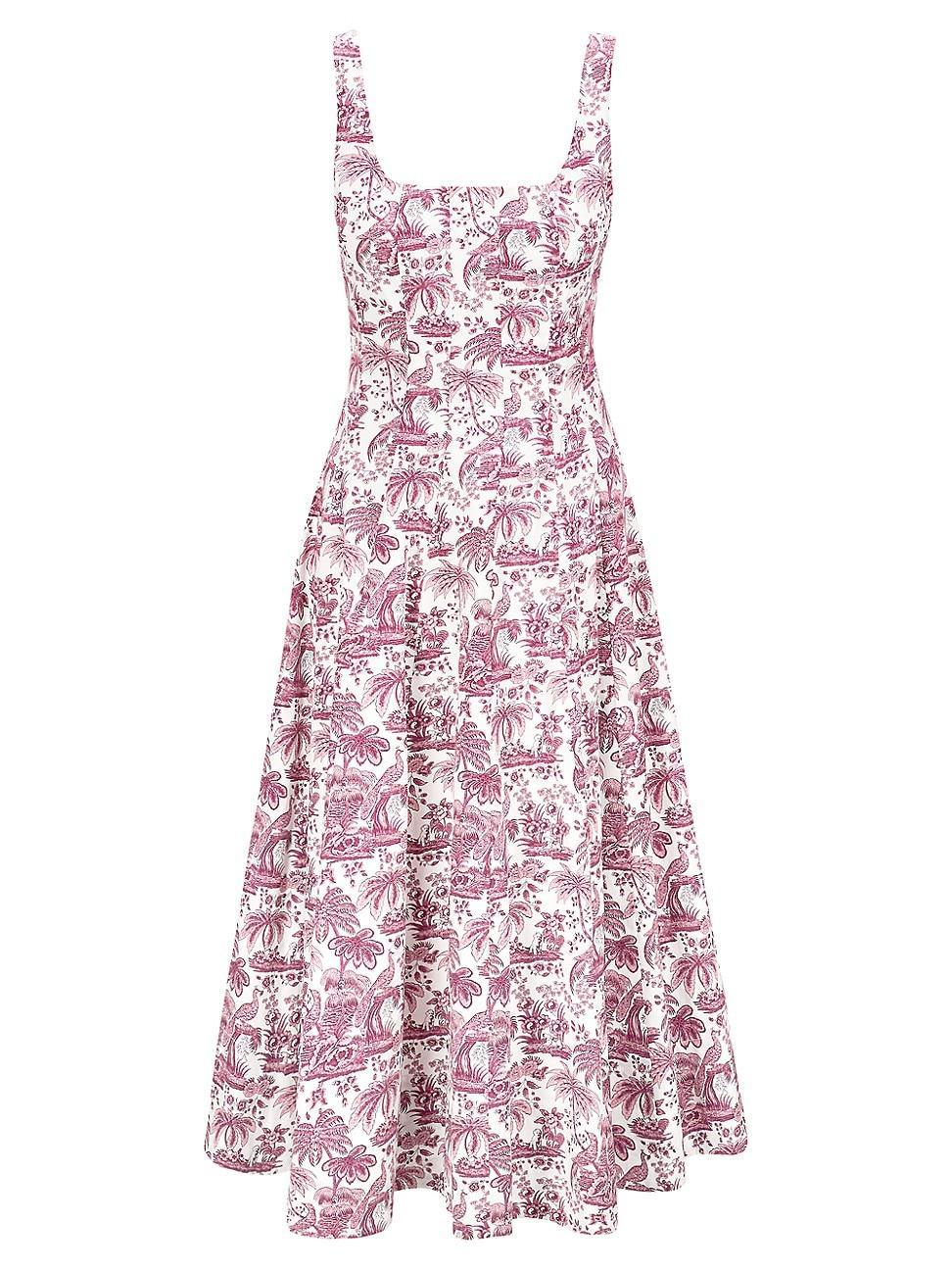 Womens Wells Tropical Toile Midi-Dress Product Image