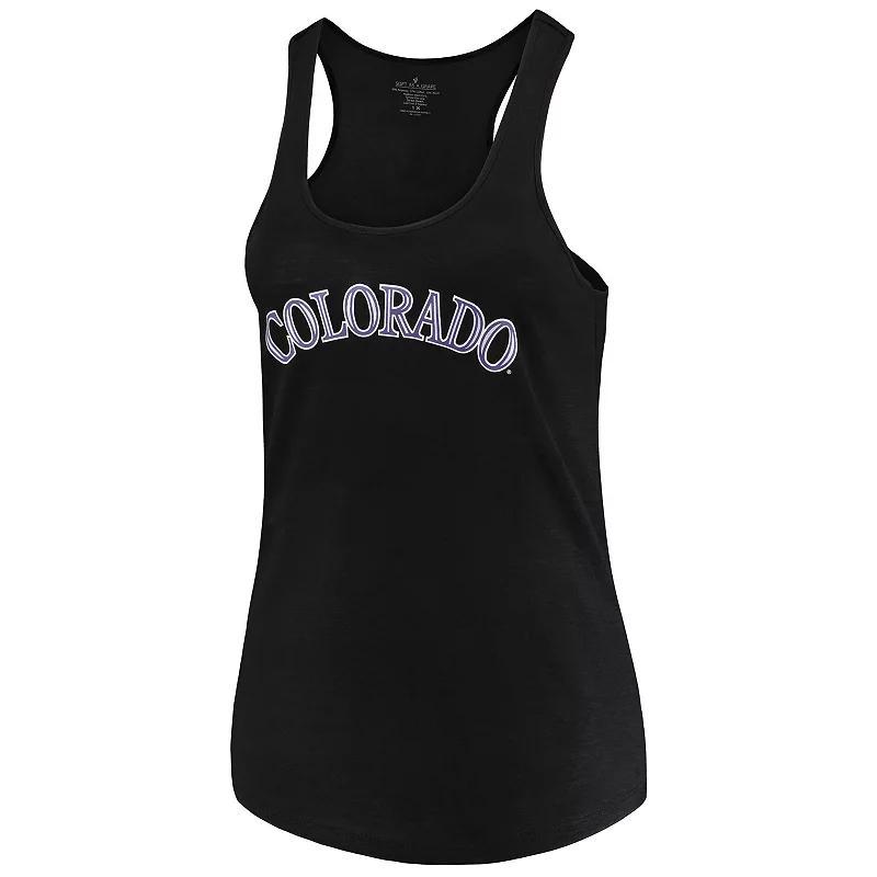 Women's Soft as a Grape Black Colorado Rockies Plus Size Swing for the Fences Racerback Tank Top, Size: 3XL Product Image