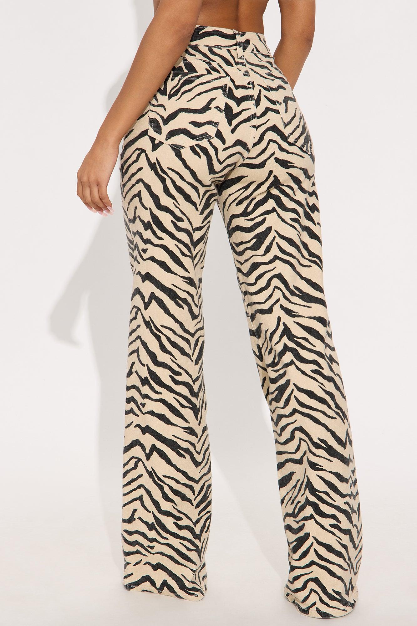 Tall Savanna High Rise Printed Flare Jeans - Cream/combo Product Image