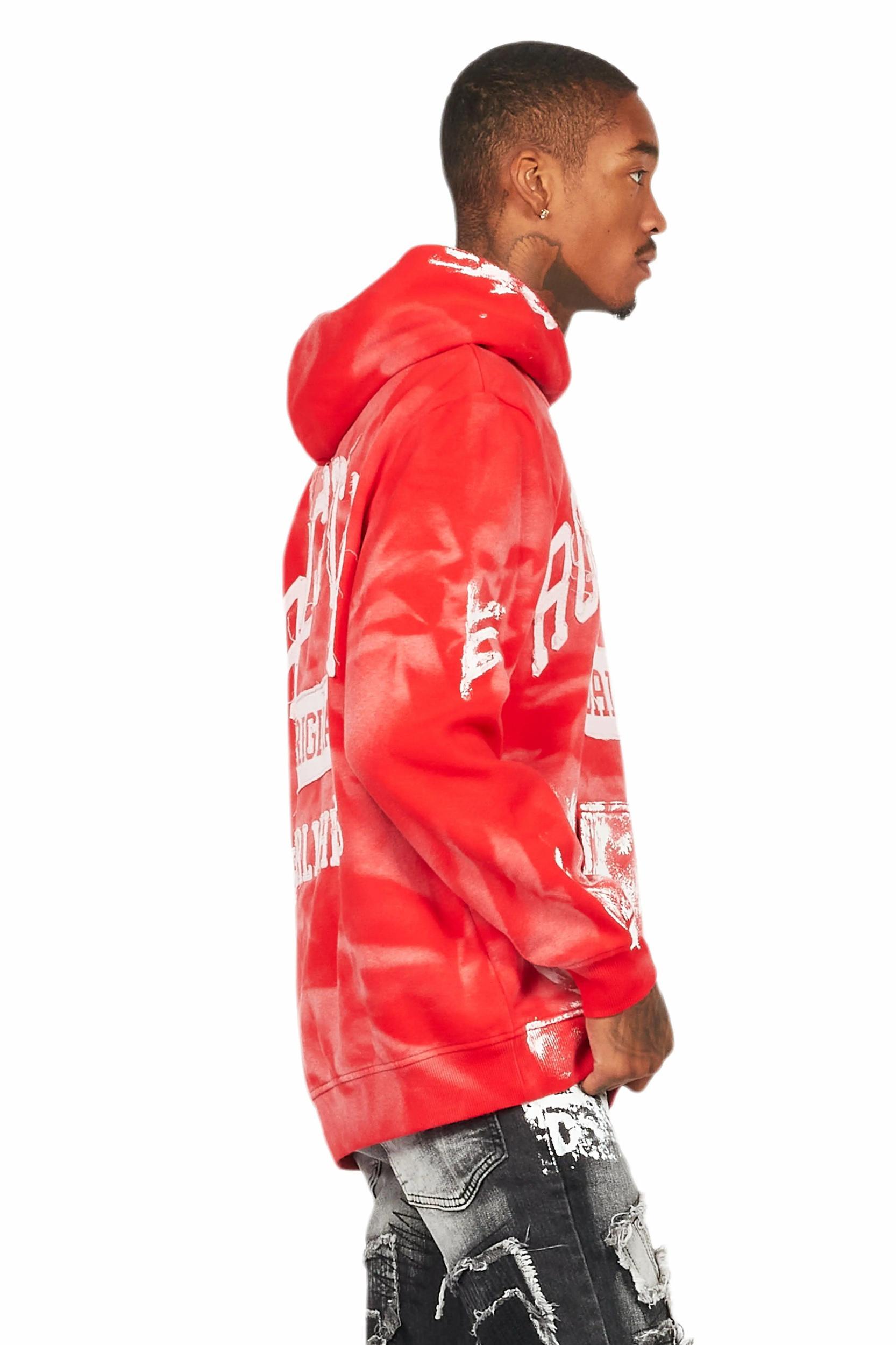 Karlo Red Graphic Painter Hoodie Male Product Image