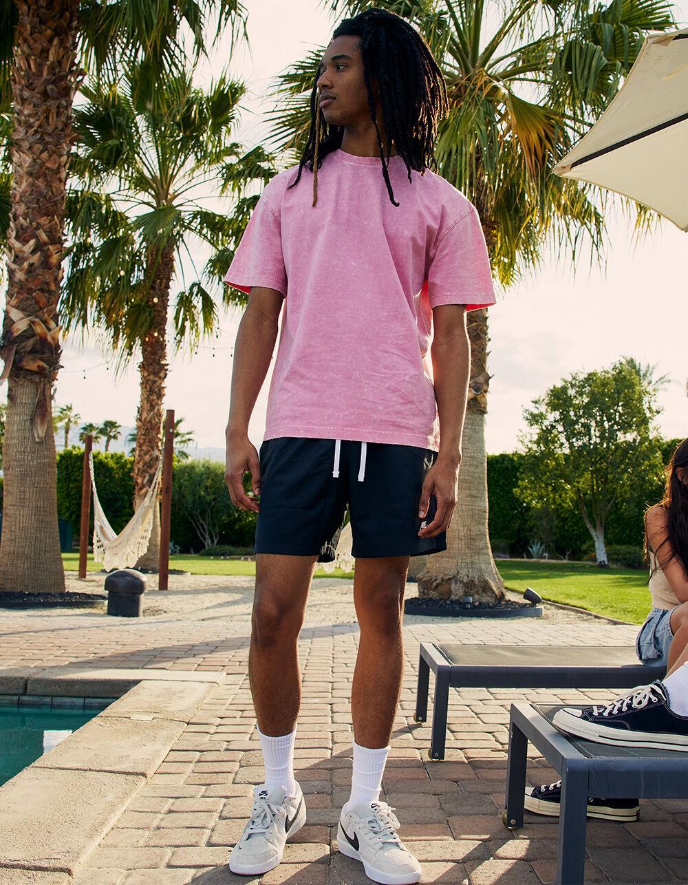 RSQ Mens Acid Wash Oversized Tee - PINK Product Image