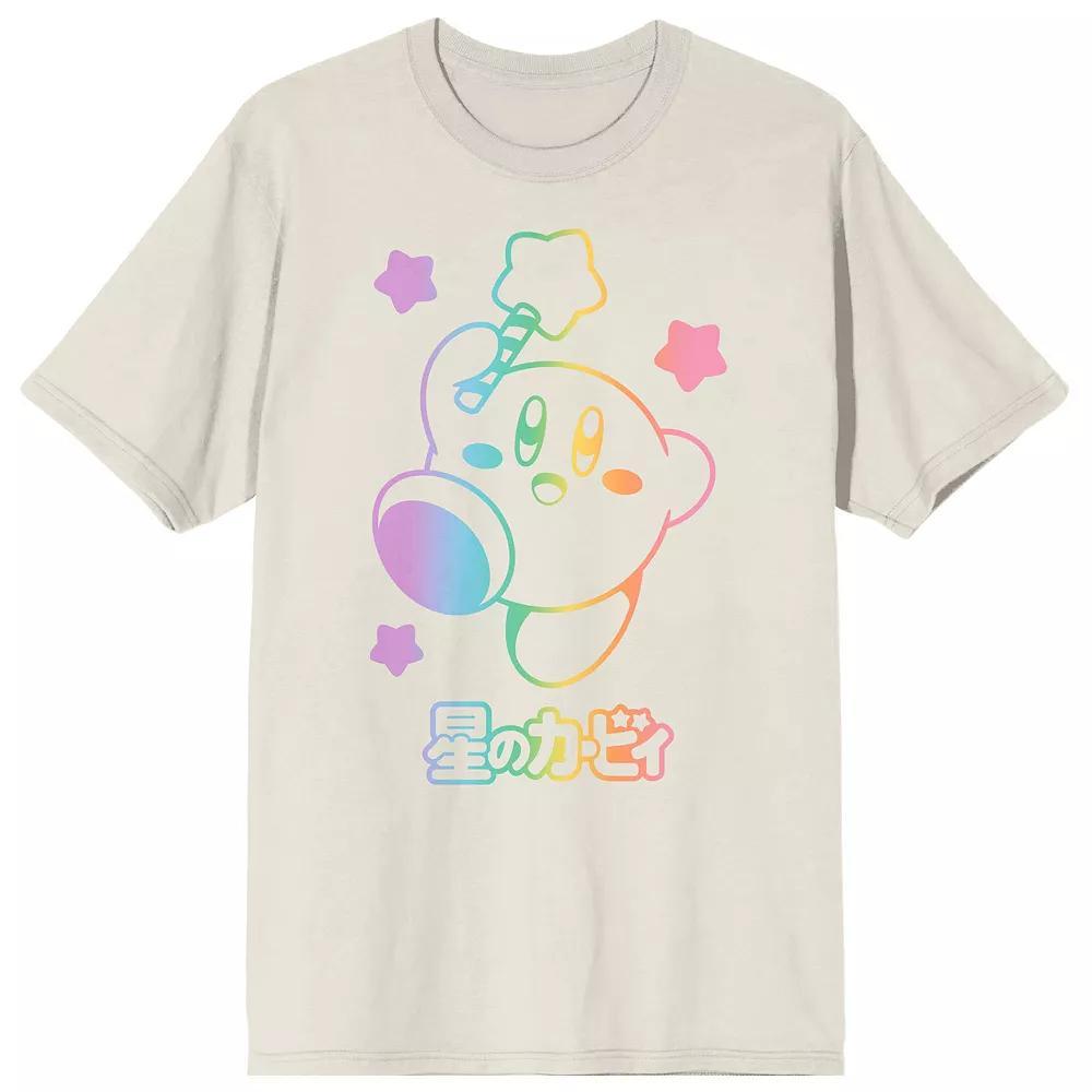 Men's Kirby Rainbow Gradient Tee, Size: XXL, White Product Image