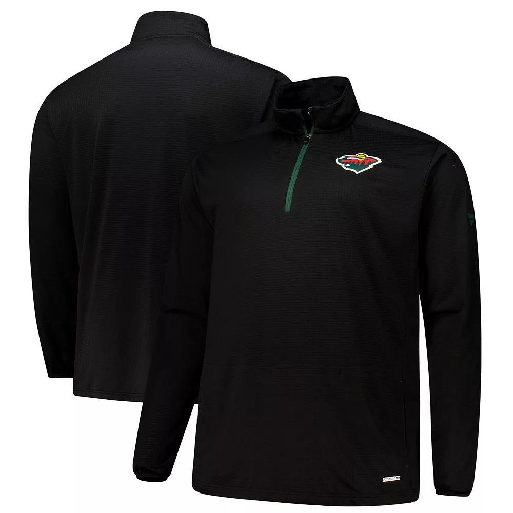 Men's Fanatics  Black Minnesota Wild Big & Tall Authentic Pro Quarter-Zip Pullover, Size: 3XB Product Image