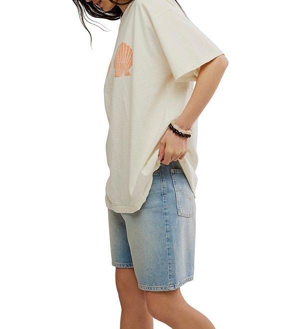 Free People We The Free Shell Graphic Print Crew Neck Short Sleeve Oversize Boxy Tee Product Image