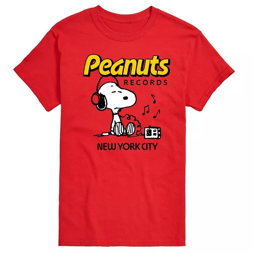 Big & Tall Peanuts Records Snoopy Headphones Graphic Tee, Mens Grey Gray Product Image