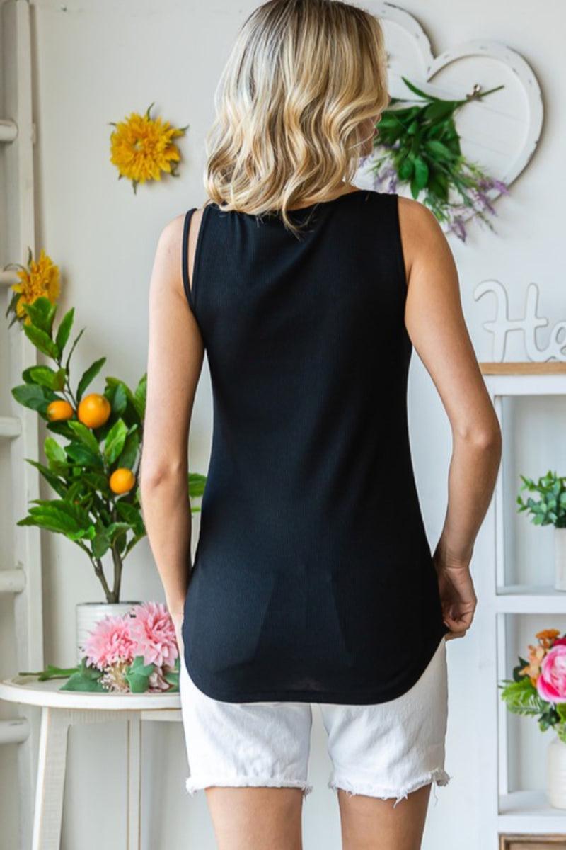 Solid Tank with Cutout Detail Product Image