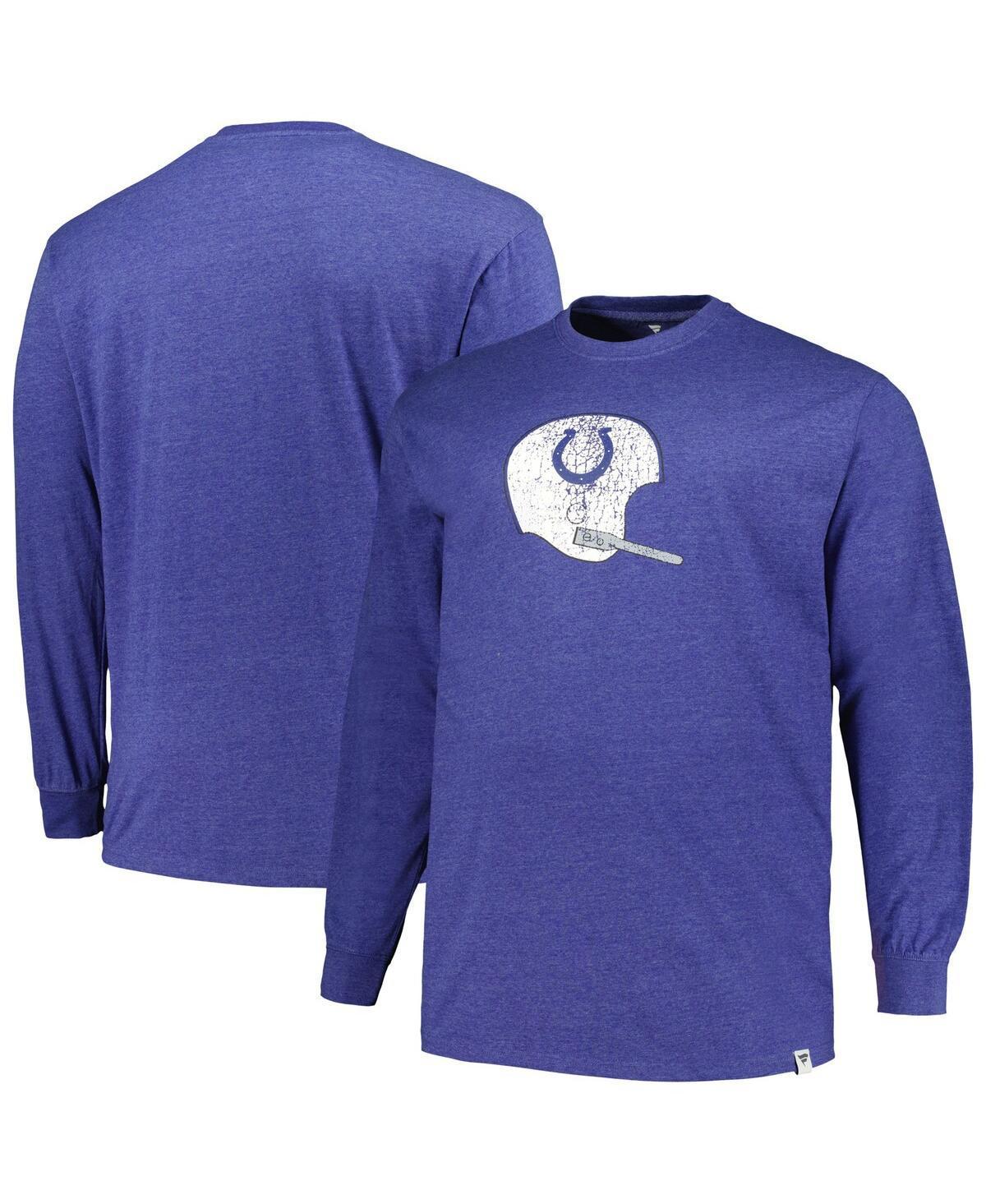 Men's Profile  Heather Royal Indianapolis Colts Big & Tall Throwback Long Sleeve T-Shirt, Size: 3XB, Blue Product Image