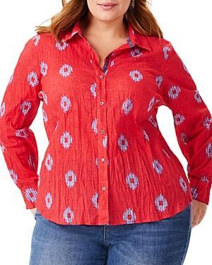 Womens Indigo Medallion Crinkle Shirt Product Image