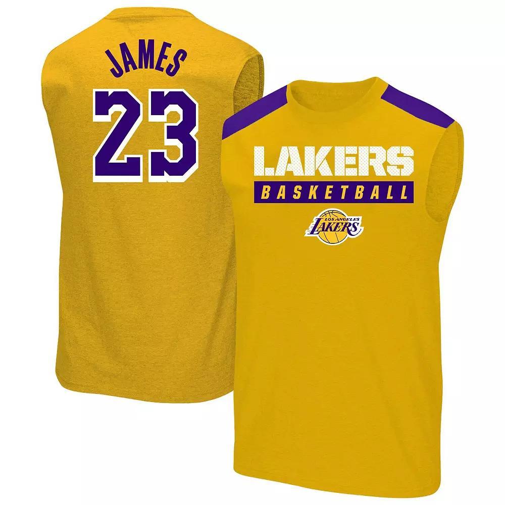 Men's Profile LeBron James Gold Los Angeles Lakers Big & Tall Player Muscle Tank, Size: 4XLT Product Image
