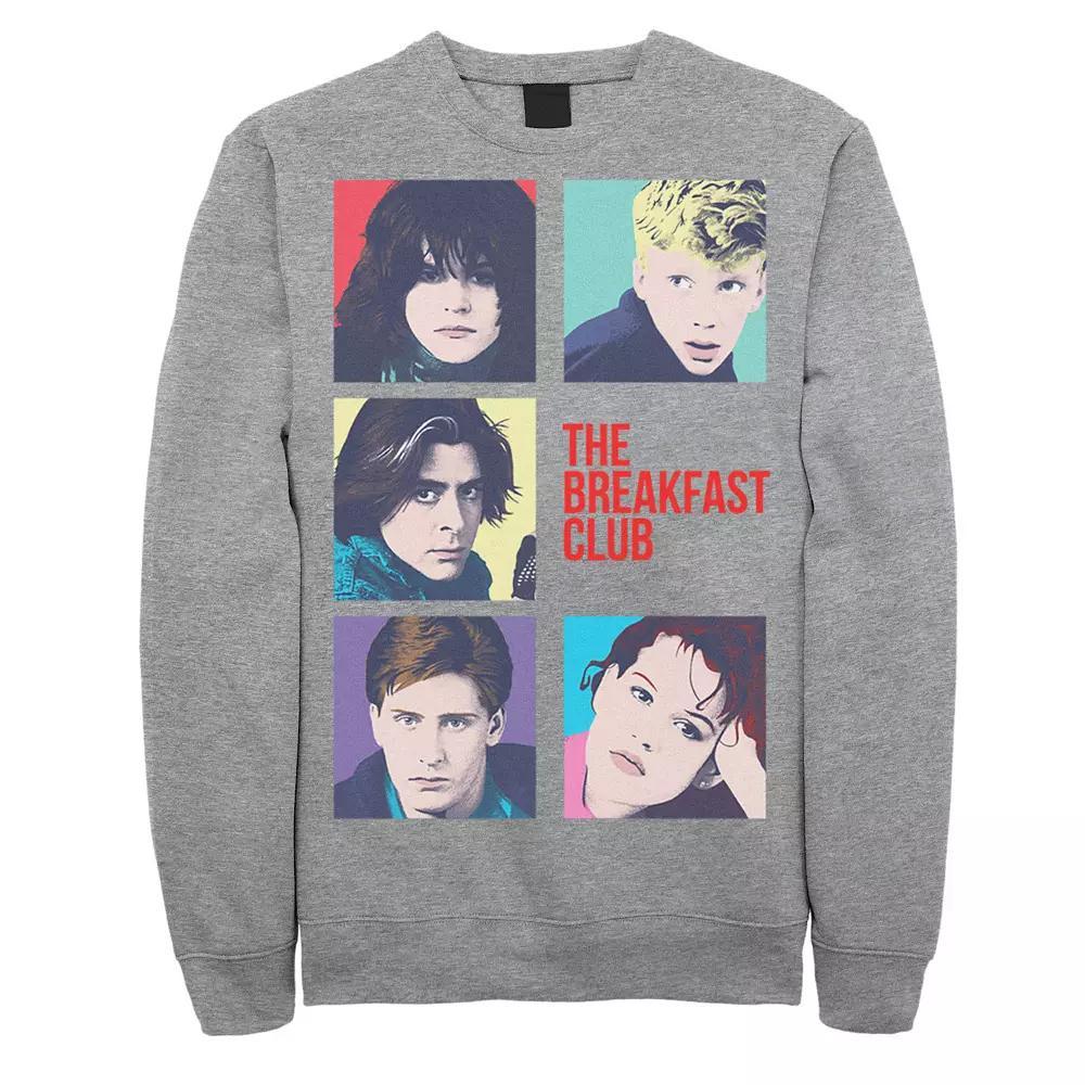 Men's Breakfast Club Group Shot Squares Sweatshirt, Size: Small, Athletic Grey Product Image