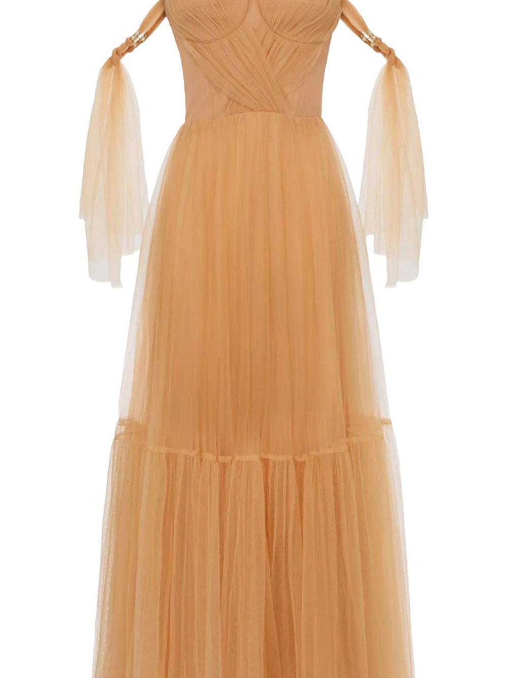 pleated tulle maxi dress Product Image