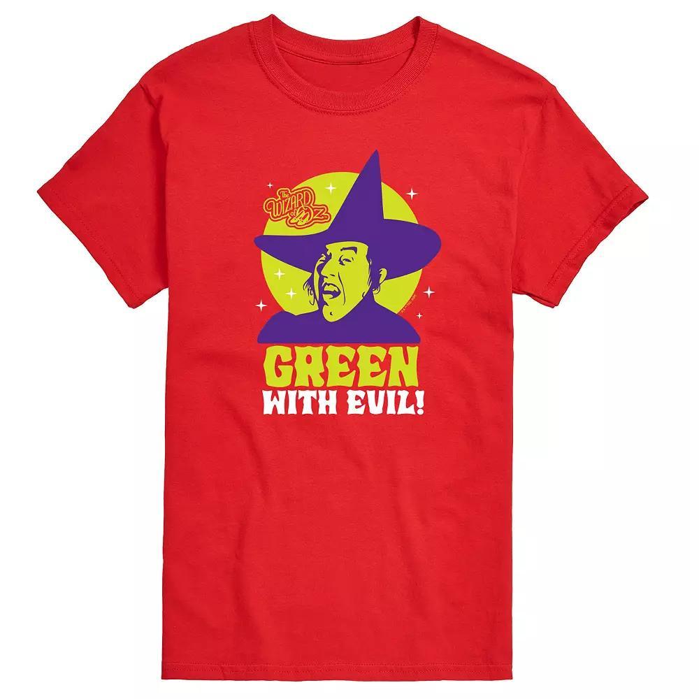 Mens Wizard Of Oz Green With Evil Graphic Tee Grey Gray Product Image